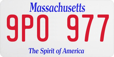 MA license plate 9PO977