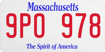 MA license plate 9PO978