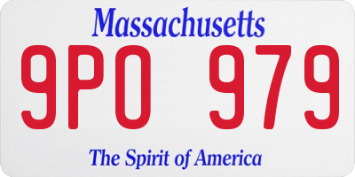 MA license plate 9PO979