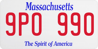 MA license plate 9PO990
