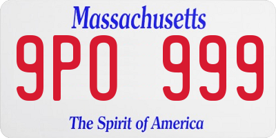 MA license plate 9PO999