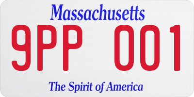 MA license plate 9PP001