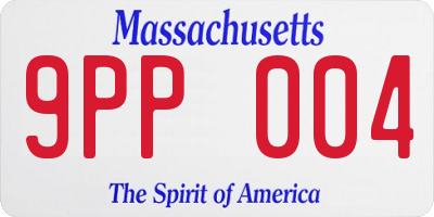MA license plate 9PP004