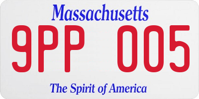MA license plate 9PP005
