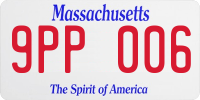 MA license plate 9PP006