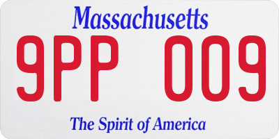 MA license plate 9PP009
