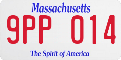 MA license plate 9PP014