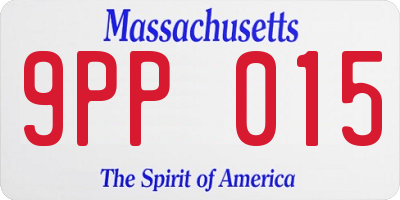 MA license plate 9PP015