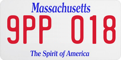 MA license plate 9PP018