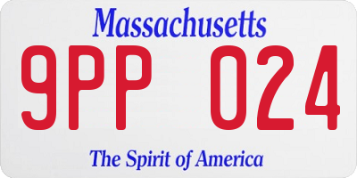 MA license plate 9PP024