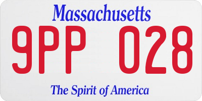 MA license plate 9PP028