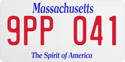 MA license plate 9PP041