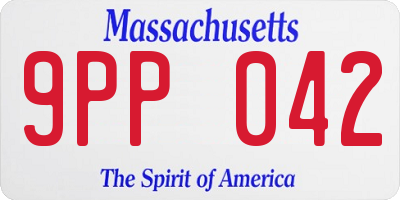 MA license plate 9PP042