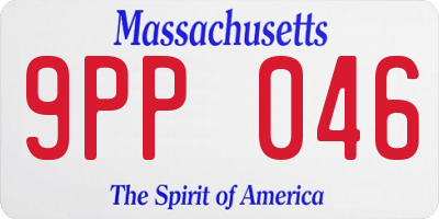 MA license plate 9PP046