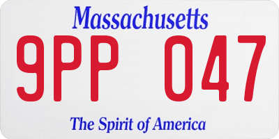 MA license plate 9PP047