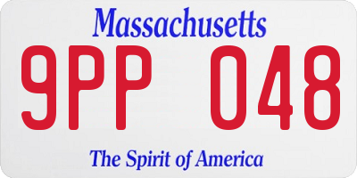 MA license plate 9PP048