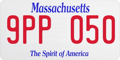 MA license plate 9PP050