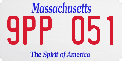 MA license plate 9PP051