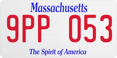 MA license plate 9PP053