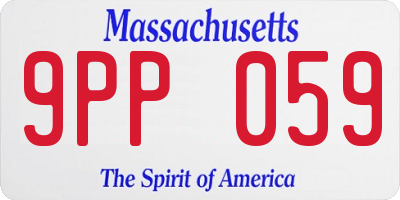MA license plate 9PP059