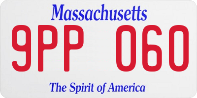 MA license plate 9PP060
