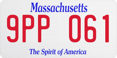 MA license plate 9PP061
