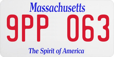 MA license plate 9PP063