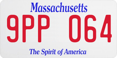 MA license plate 9PP064