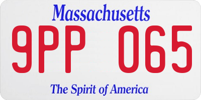 MA license plate 9PP065