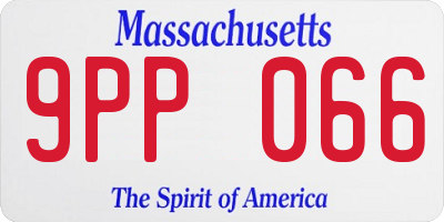 MA license plate 9PP066