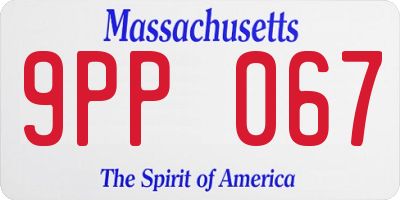 MA license plate 9PP067