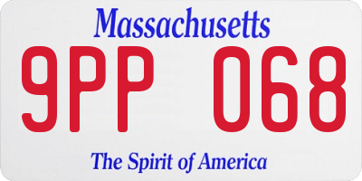 MA license plate 9PP068