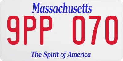 MA license plate 9PP070