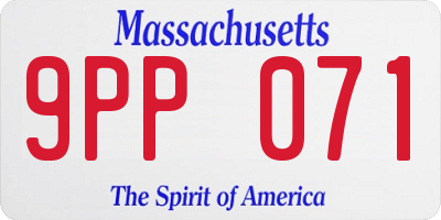 MA license plate 9PP071