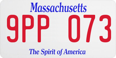 MA license plate 9PP073