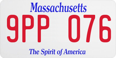 MA license plate 9PP076