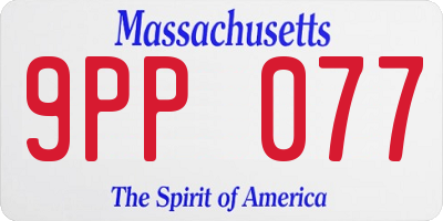 MA license plate 9PP077