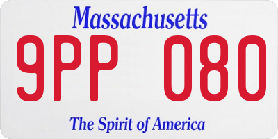 MA license plate 9PP080
