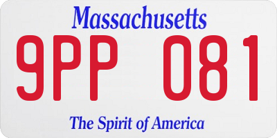 MA license plate 9PP081