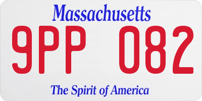 MA license plate 9PP082
