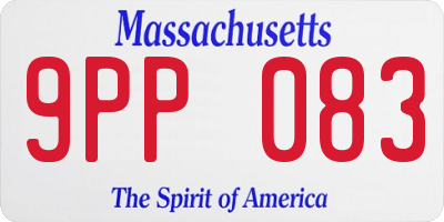 MA license plate 9PP083