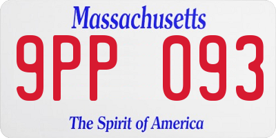 MA license plate 9PP093