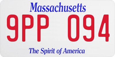 MA license plate 9PP094