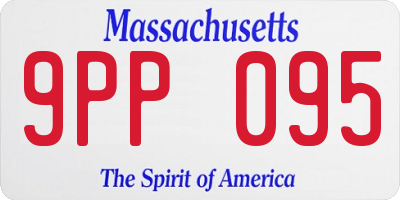 MA license plate 9PP095