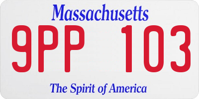 MA license plate 9PP103