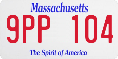 MA license plate 9PP104