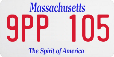 MA license plate 9PP105