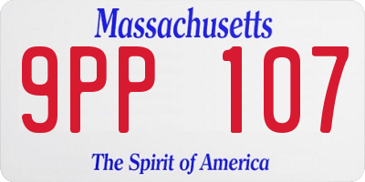 MA license plate 9PP107