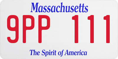 MA license plate 9PP111