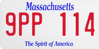 MA license plate 9PP114
